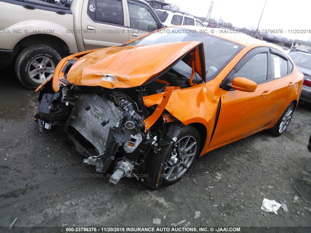 1C3CDFBA1DD347236 - 2013 DODGE DART SXT ORANGE photo 2