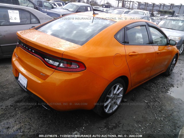 1C3CDFBA1DD347236 - 2013 DODGE DART SXT ORANGE photo 4