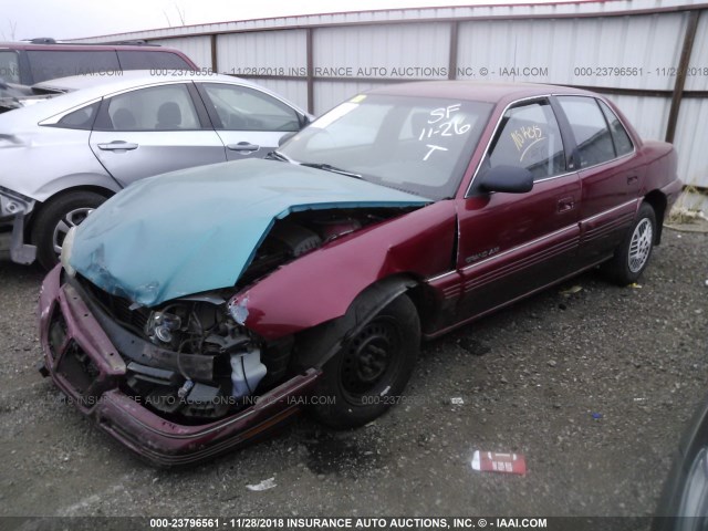 1G2NE5538RC789490 - 1994 PONTIAC GRAND AM SE RED photo 2