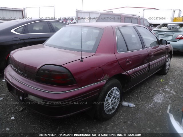 1G2NE5538RC789490 - 1994 PONTIAC GRAND AM SE RED photo 4