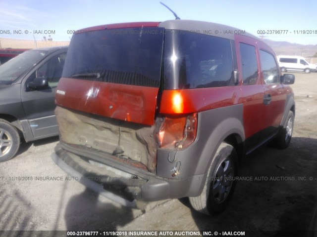 5J6YH18544L005704 - 2004 HONDA ELEMENT EX ORANGE photo 4