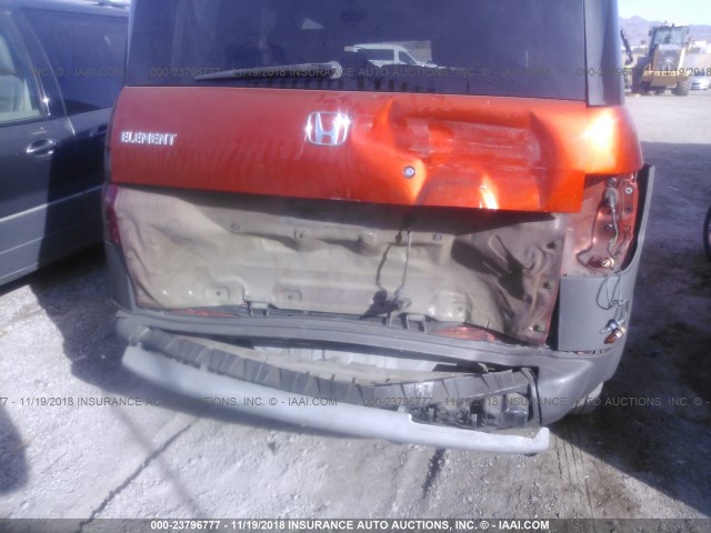 5J6YH18544L005704 - 2004 HONDA ELEMENT EX ORANGE photo 6