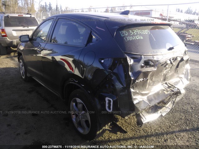 3CZRU5H51HG705657 - 2017 HONDA HR-V EX BLACK photo 3