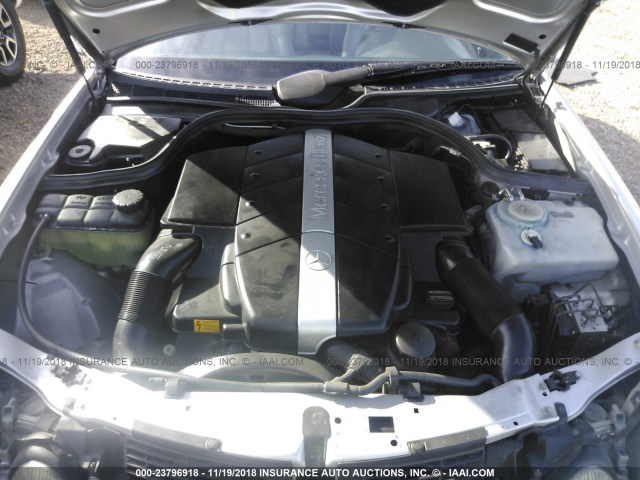 WDBLK70G21T089095 - 2001 MERCEDES-BENZ CLK 430 SILVER photo 10