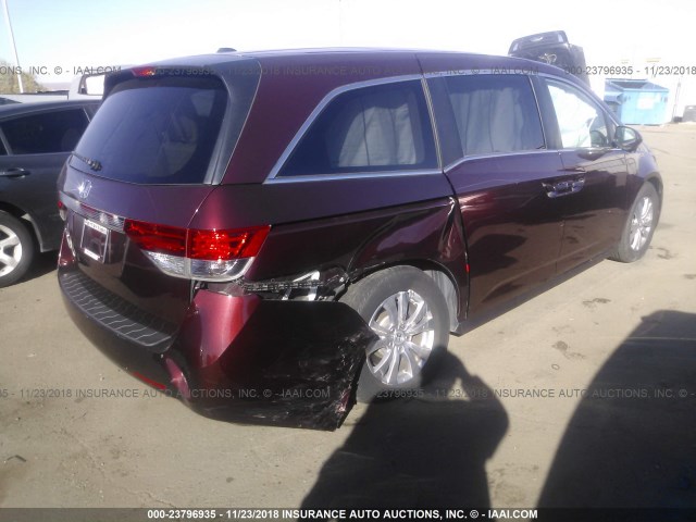 5FNRL5H60FB099398 - 2015 HONDA ODYSSEY EXL MAROON photo 4