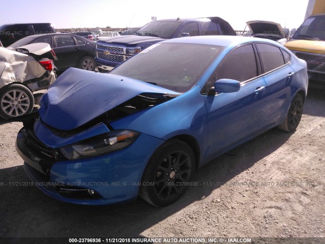 1C3CDFBB0FD421595 - 2015 DODGE DART SXT BLUE photo 2