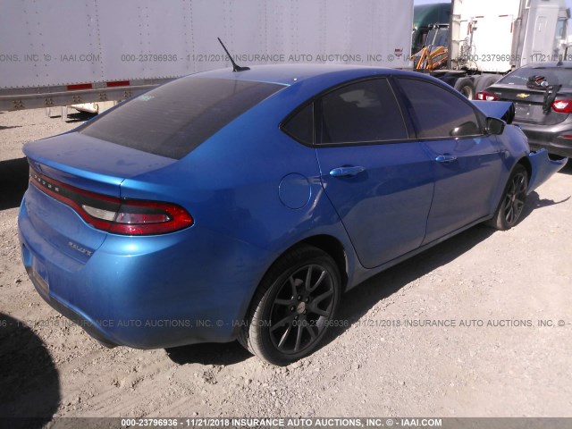 1C3CDFBB0FD421595 - 2015 DODGE DART SXT BLUE photo 4