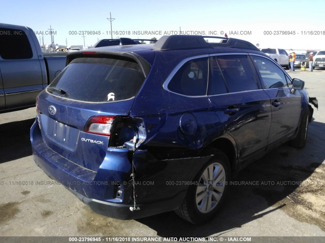 4S4BSBCC1G3343411 - 2016 SUBARU OUTBACK 2.5I PREMIUM BLUE photo 4