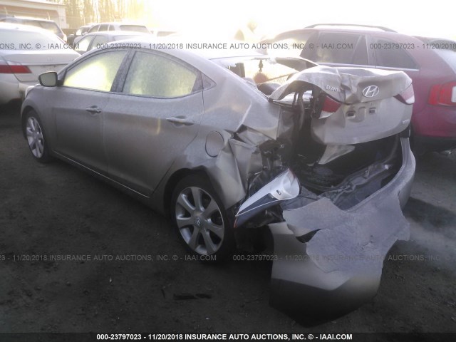 5NPDH4AEXDH386107 - 2013 HYUNDAI ELANTRA GLS/LIMITED GRAY photo 3