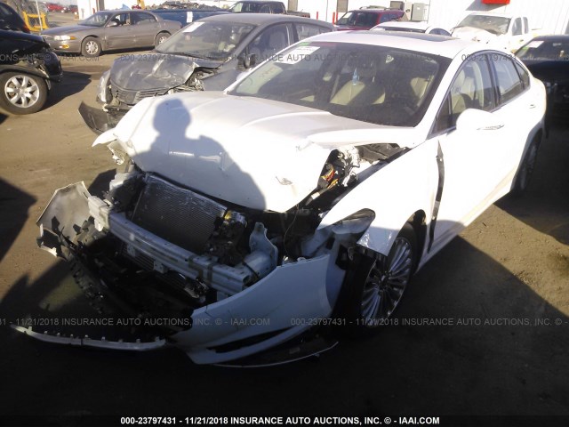 3FA6P0K97FR164572 - 2015 FORD FUSION TITANIUM WHITE photo 2