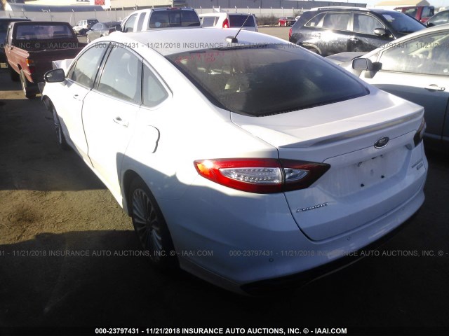 3FA6P0K97FR164572 - 2015 FORD FUSION TITANIUM WHITE photo 3