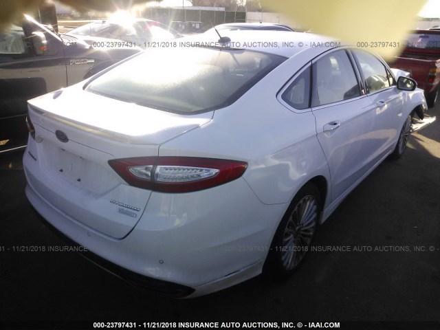 3FA6P0K97FR164572 - 2015 FORD FUSION TITANIUM WHITE photo 4