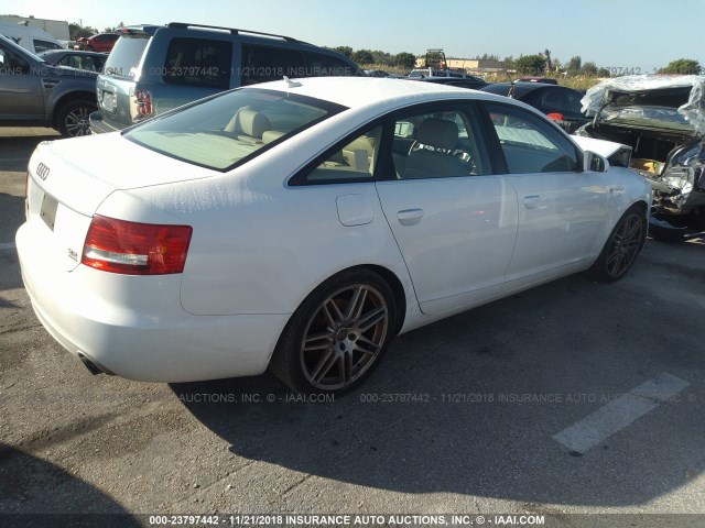 WAUDH74F78N034319 - 2008 AUDI A6 3.2 QUATTRO WHITE photo 4