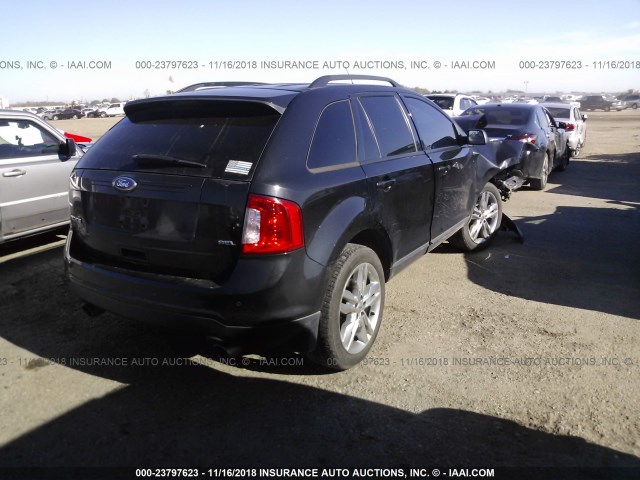 2FMDK3JC7CBA80367 - 2012 FORD EDGE SEL BLACK photo 4