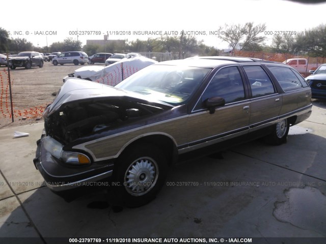 1G4BR83E8MW402478 - 1991 BUICK ROADMASTER ESTATE BURGUNDY photo 2