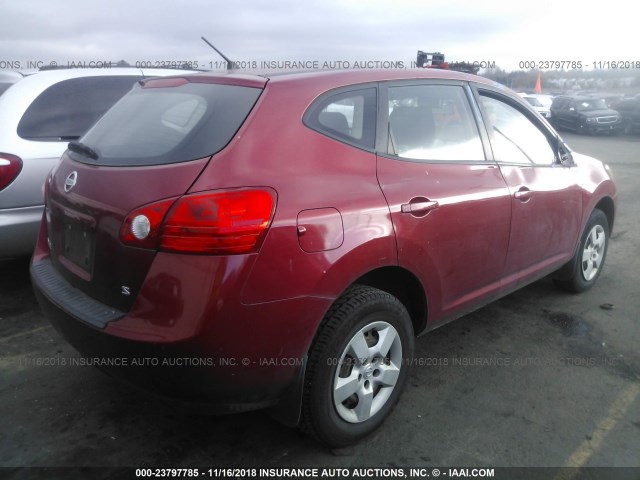 JN8AS58T08W026234 - 2008 NISSAN ROGUE S/SL RED photo 4