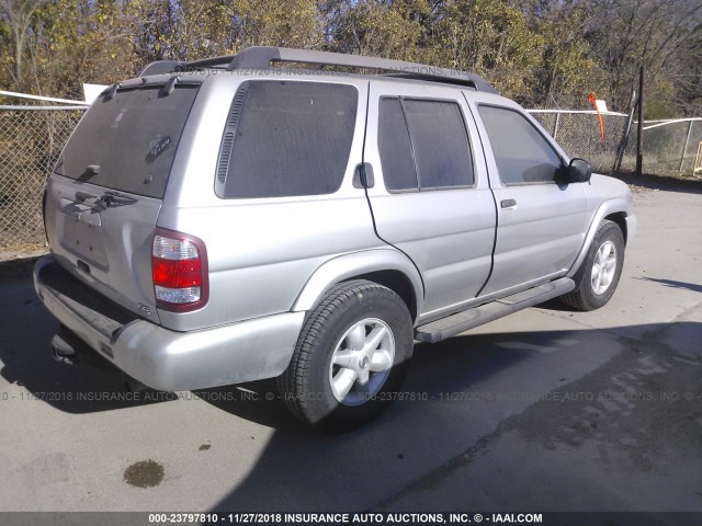 JN8DR09X42W661560 - 2002 NISSAN PATHFINDER LE/SE SILVER photo 4