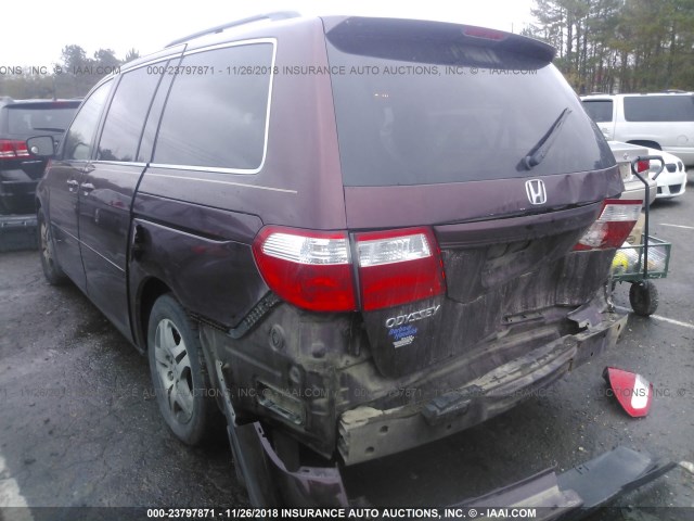 5FNRL38757B415053 - 2007 HONDA ODYSSEY EXL BURGUNDY photo 3