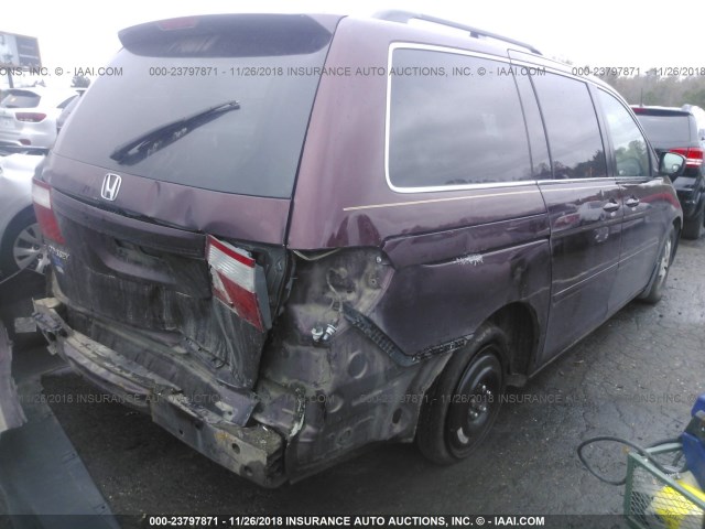 5FNRL38757B415053 - 2007 HONDA ODYSSEY EXL BURGUNDY photo 4