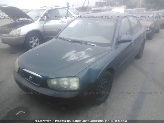 KMHDN45D91U121430 - 2001 HYUNDAI ELANTRA GLS/GT TURQUOISE photo 2