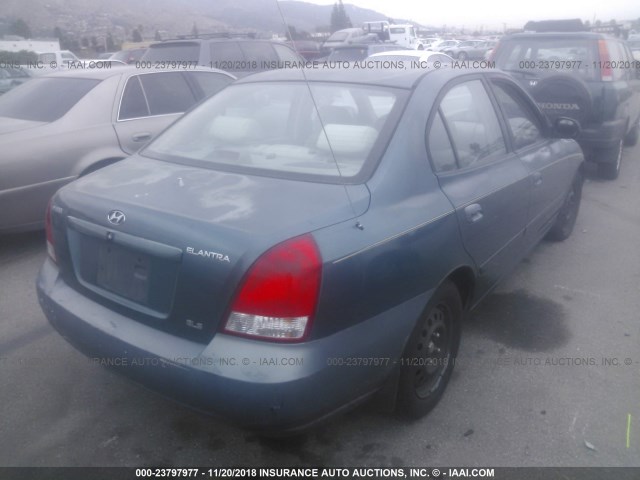 KMHDN45D91U121430 - 2001 HYUNDAI ELANTRA GLS/GT TURQUOISE photo 4