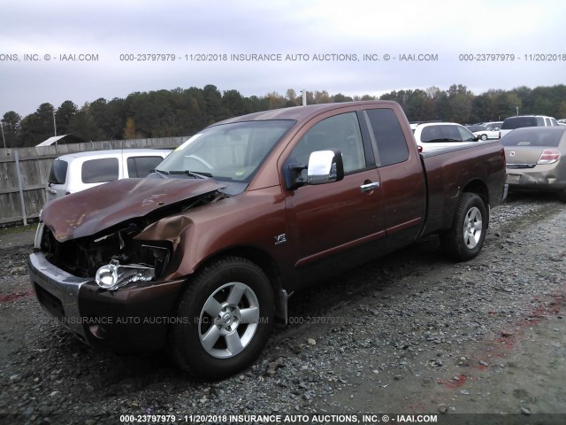 1N6AA06A84N581612 - 2004 NISSAN TITAN XE/SE/LE BROWN photo 2