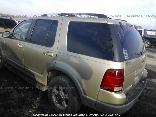 1FMZU73E62UA03861 - 2002 FORD EXPLORER XLT GOLD photo 3