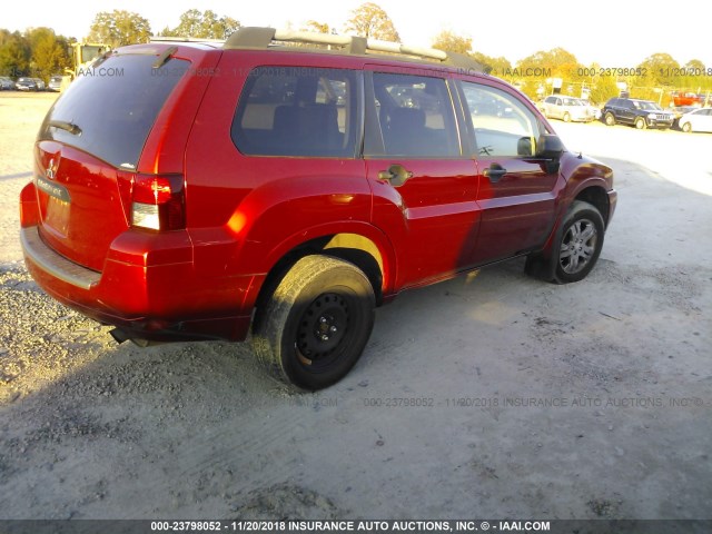 4A4MN21S88E040560 - 2008 MITSUBISHI ENDEAVOR LS RED photo 4