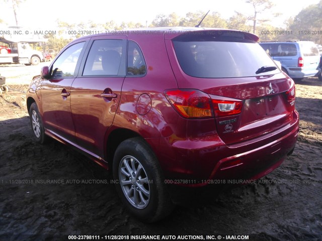 JA4AP3AU7BZ017521 - 2011 MITSUBISHI OUTLANDER SPORT ES MAROON photo 3