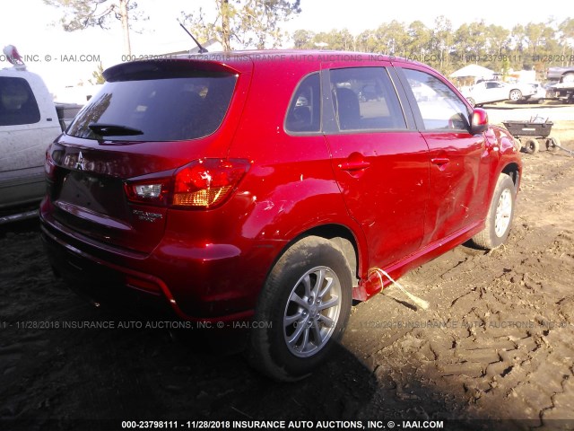 JA4AP3AU7BZ017521 - 2011 MITSUBISHI OUTLANDER SPORT ES MAROON photo 4