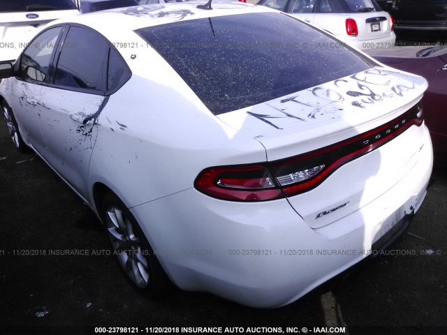 1C3CDFBA5DD157861 - 2013 DODGE DART SXT WHITE photo 3