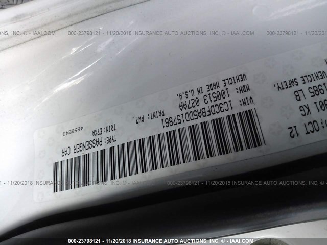 1C3CDFBA5DD157861 - 2013 DODGE DART SXT WHITE photo 9