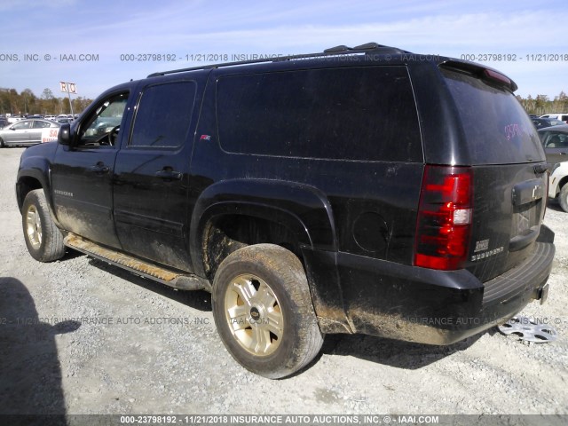 1GNSKJE76DR320964 - 2013 CHEVROLET SUBURBAN K1500 LT BLACK photo 3