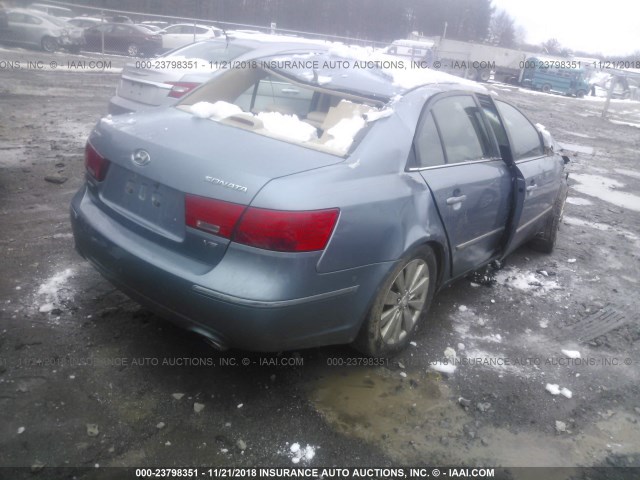 5NPEU46F69H477030 - 2009 HYUNDAI SONATA SE/LIMITED BLUE photo 4