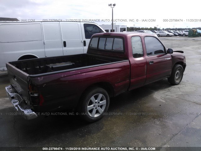 4TAVL52N7VZ278315 - 1997 TOYOTA TACOMA XTRACAB RED photo 4