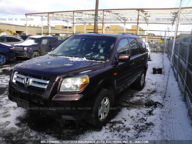 5FNYF18298B056805 - 2008 HONDA PILOT VP BURGUNDY photo 2