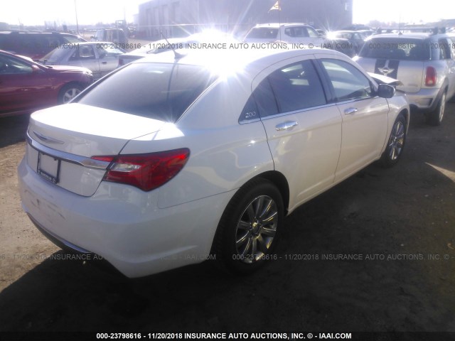 1C3CCBCGXDN754819 - 2013 CHRYSLER 200 LIMITED WHITE photo 4