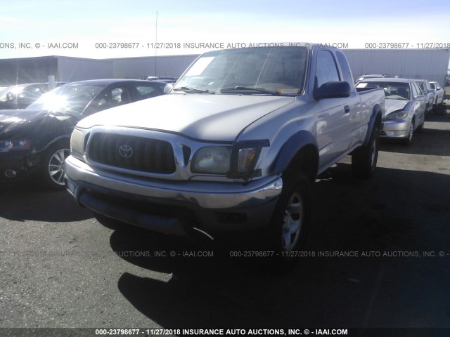 5TESM92N22Z035667 - 2002 TOYOTA TACOMA XTRACAB PRERUNNER ვერცხლისფერი ფოტო 2