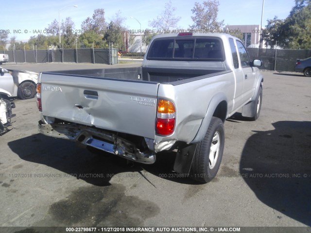 5TESM92N22Z035667 - 2002 TOYOTA TACOMA XTRACAB PRERUNNER ვერცხლისფერი ფოტო 4