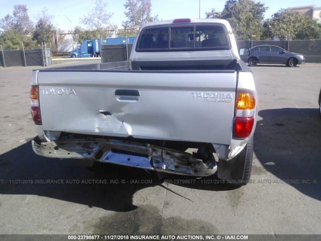 5TESM92N22Z035667 - 2002 TOYOTA TACOMA XTRACAB PRERUNNER ვერცხლისფერი ფოტო 6