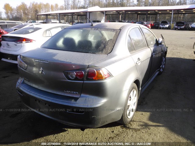 JA32U2FU7DU011237 - 2013 MITSUBISHI LANCER ES/ES SPORT GRAY photo 4