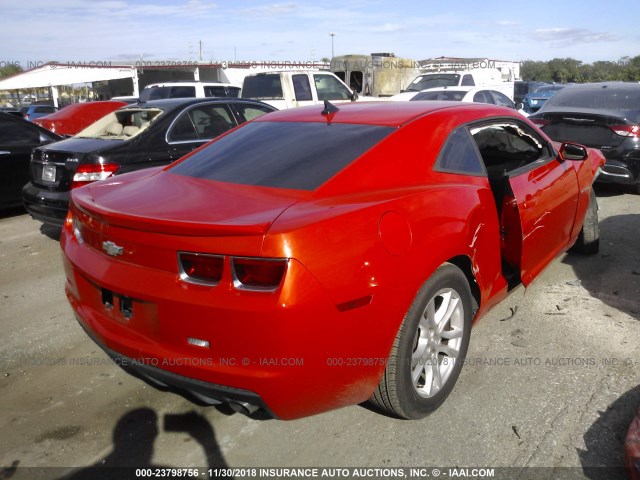 2G1FA1E35C9138216 - 2012 CHEVROLET CAMARO LS ORANGE photo 4