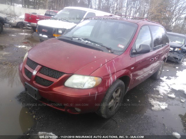 2D4GP44L04R602093 - 2004 DODGE GRAND CARAVAN SXT RED photo 2