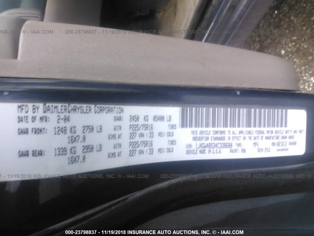 1J4GW48S34C338680 - 2004 JEEP GRAND CHEROKEE LAREDO/COLUMBIA/FREEDOM 灰色 照片 9