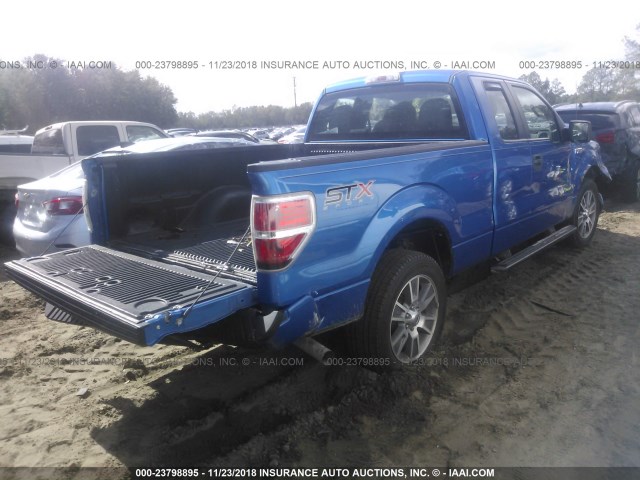 1FTFX1CF9EFC13478 - 2014 FORD F150 SUPER CAB BLUE photo 4