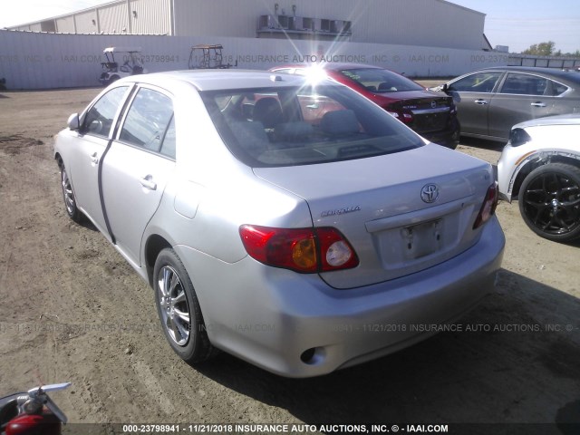 2T1BU4EE2AC341920 - 2010 TOYOTA COROLLA S/LE/XLE SILVER photo 3