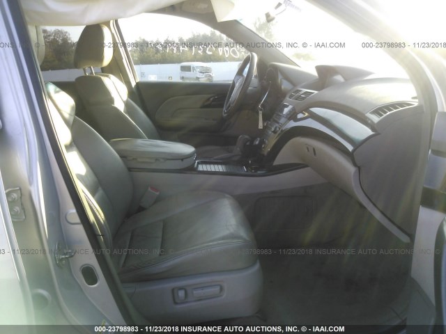 2HNYD28368H501980 - 2008 ACURA MDX TECHNOLOGY SILVER photo 5