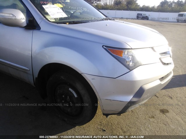 2HNYD28368H501980 - 2008 ACURA MDX TECHNOLOGY SILVER photo 6