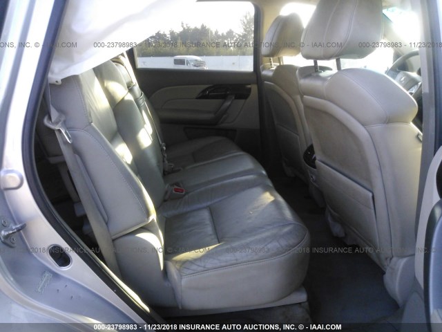 2HNYD28368H501980 - 2008 ACURA MDX TECHNOLOGY SILVER photo 8