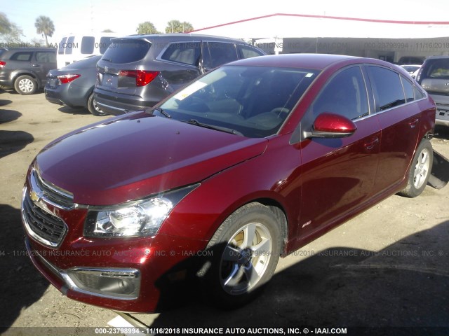 1G1PE5SB1G7145179 - 2016 CHEVROLET CRUZE LIMITED LT MAROON photo 2